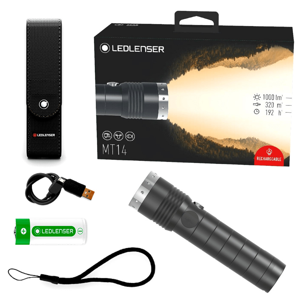 LEDLENSER Ultimate Outdoor 1000 Lumens LED Rechargeable Flashlight MT14