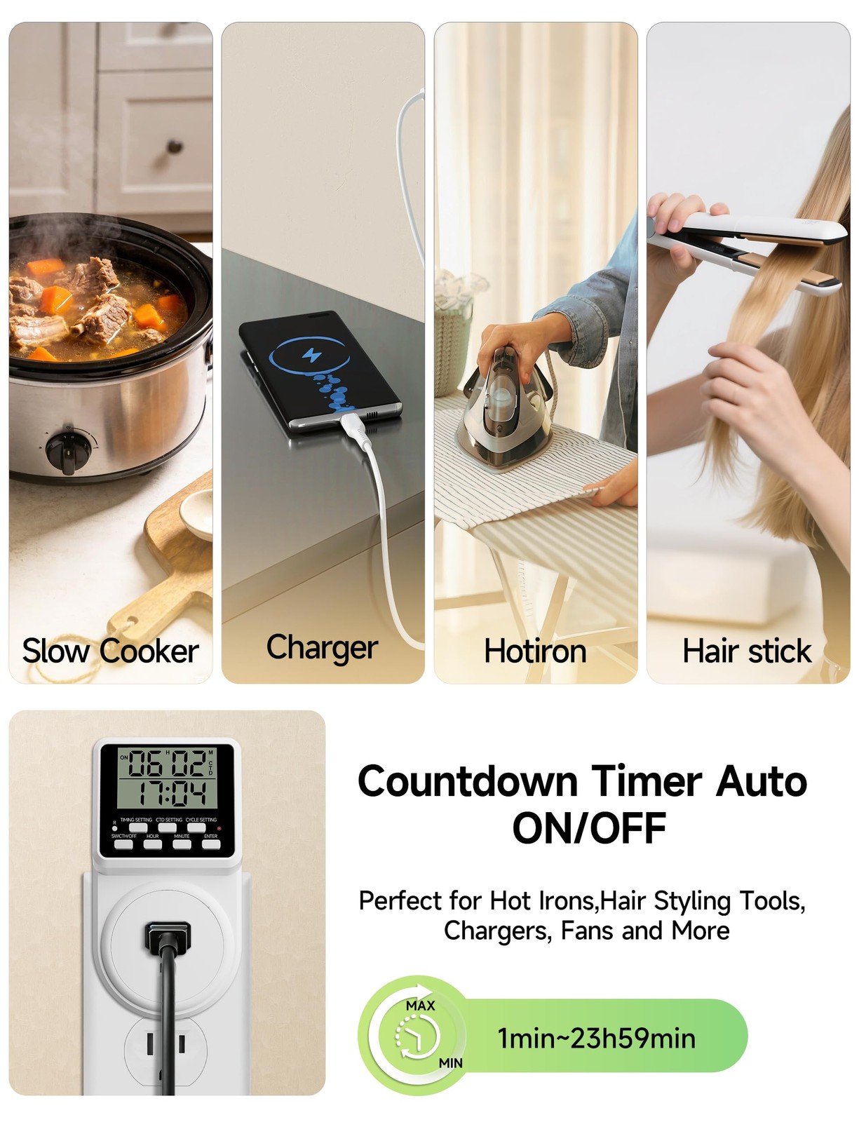Techbee Indoor Digital Infinite Repeat Cycle Intermittent Outlet Timer Black