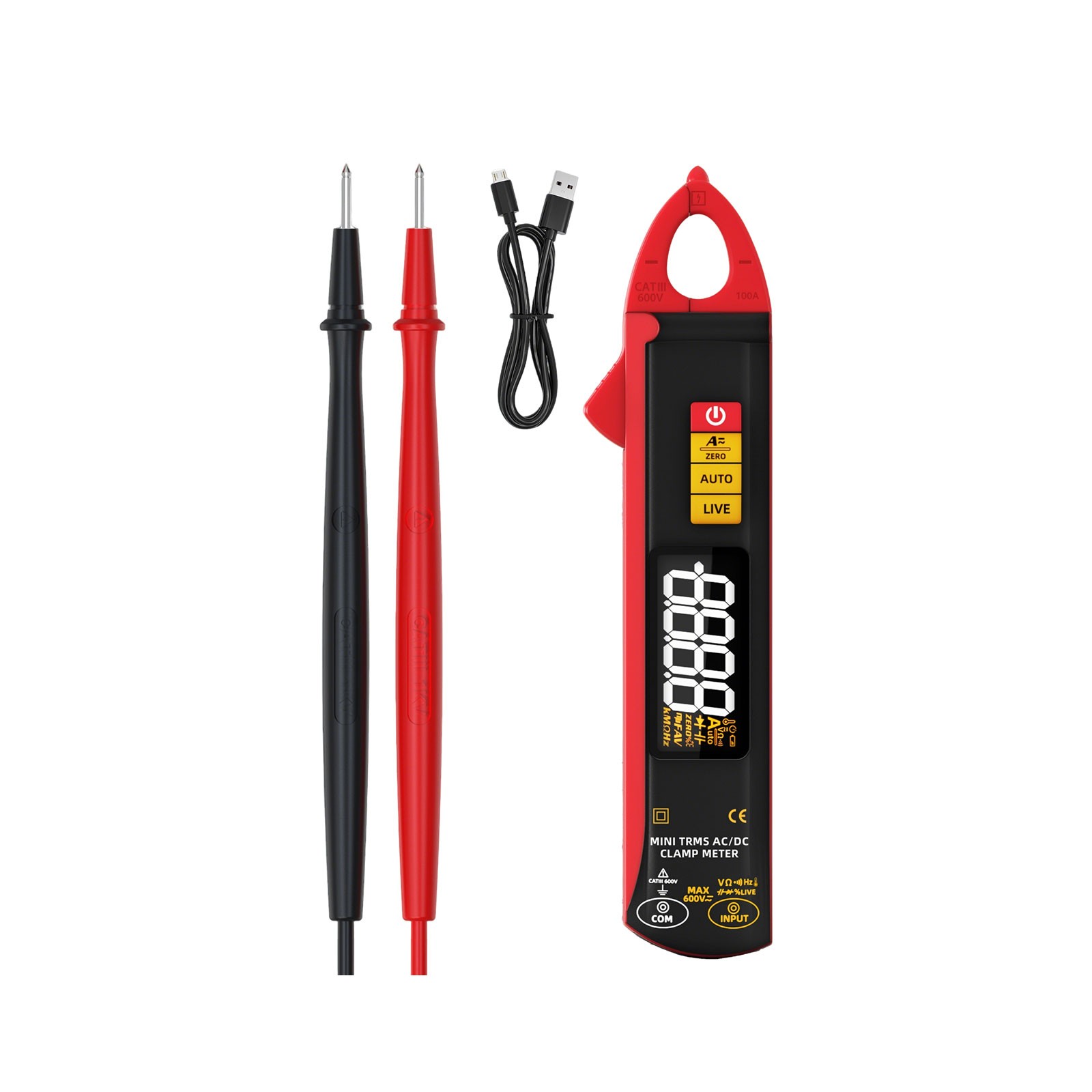 BSIDE UX1 Mini Clamp Meter Digital AC DC Current Voltage Temperature MultimeteCb