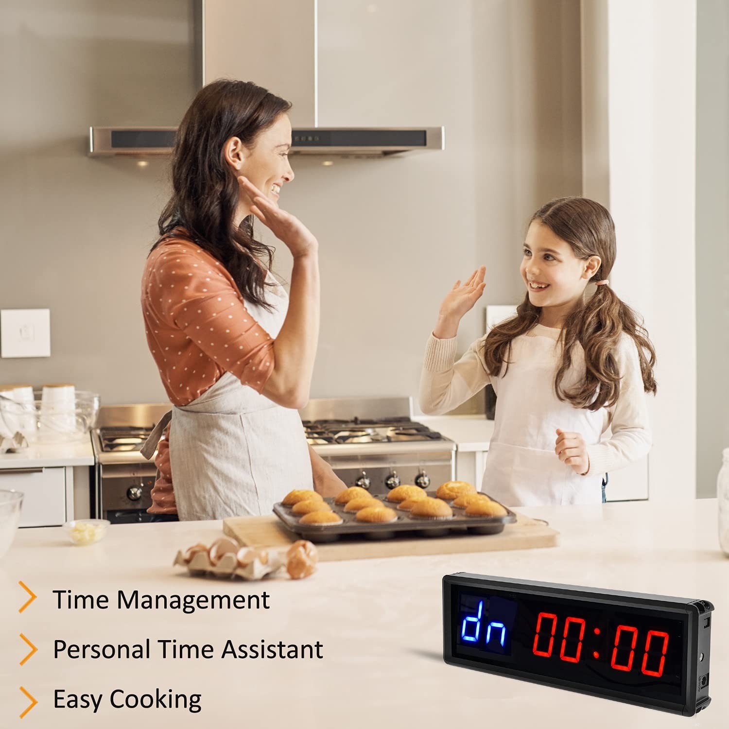BTBSIGN LED Interval Timer Count Down/Up Clock Stopwatch with Remote Blue+red