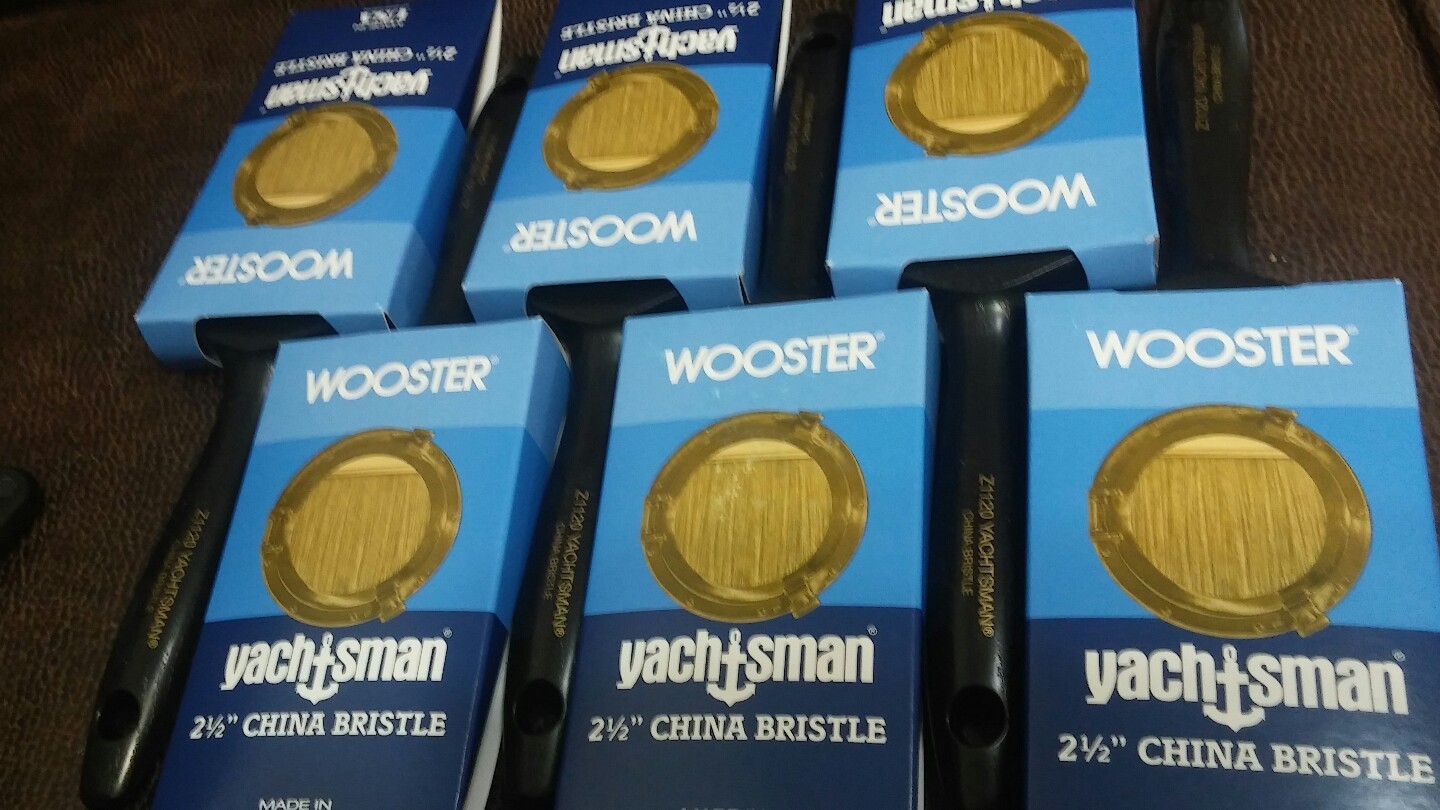 Wooster 2 1/2" Yachtsman China Bristle Varnish Lot of 6 Paintbrushes Z1120