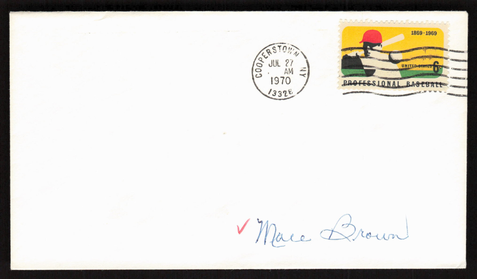 Mace Brown Signed Envelope Baseball Stamp Cachet Pittsburgh Pirates Auto