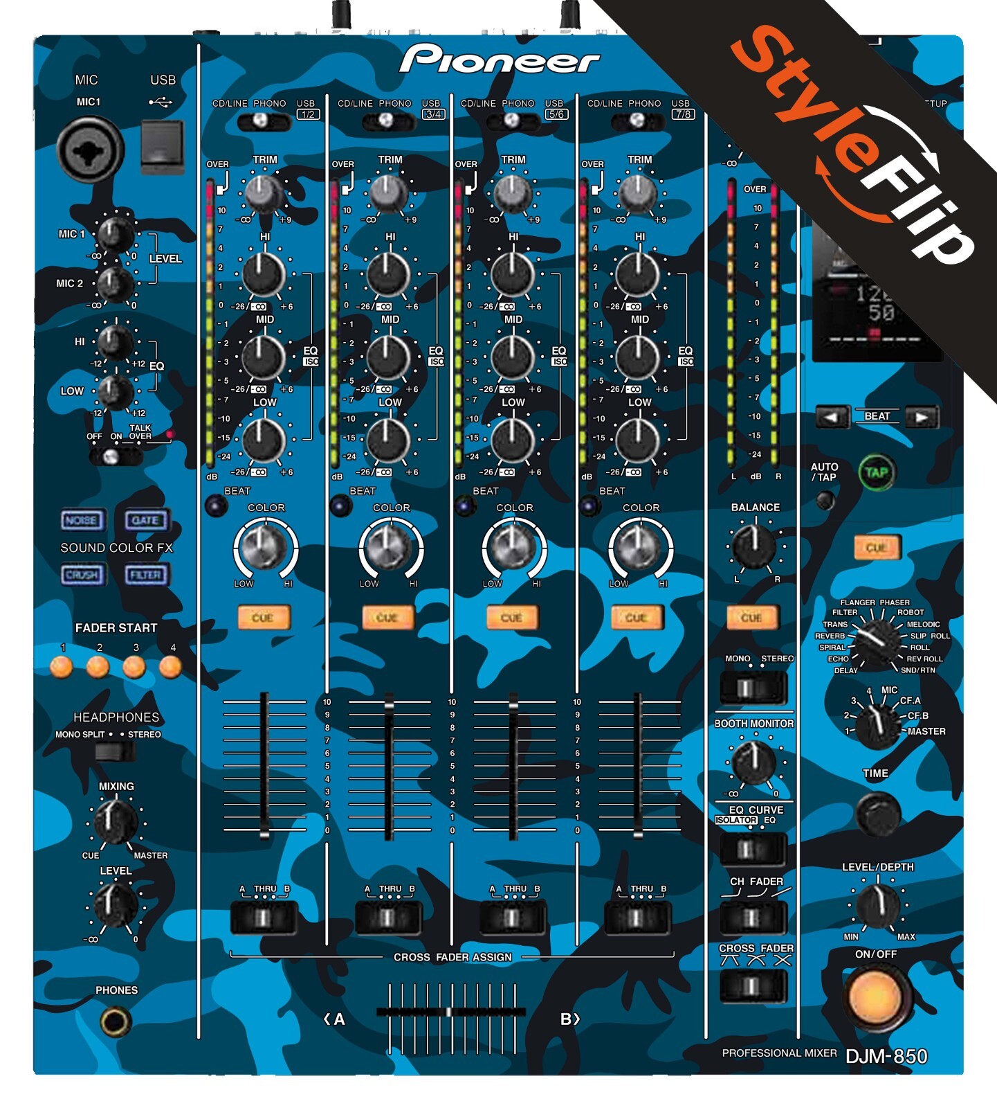 Pioneer DJM-850 | Blue Camo | Protective Decal | StyleFlip Skins