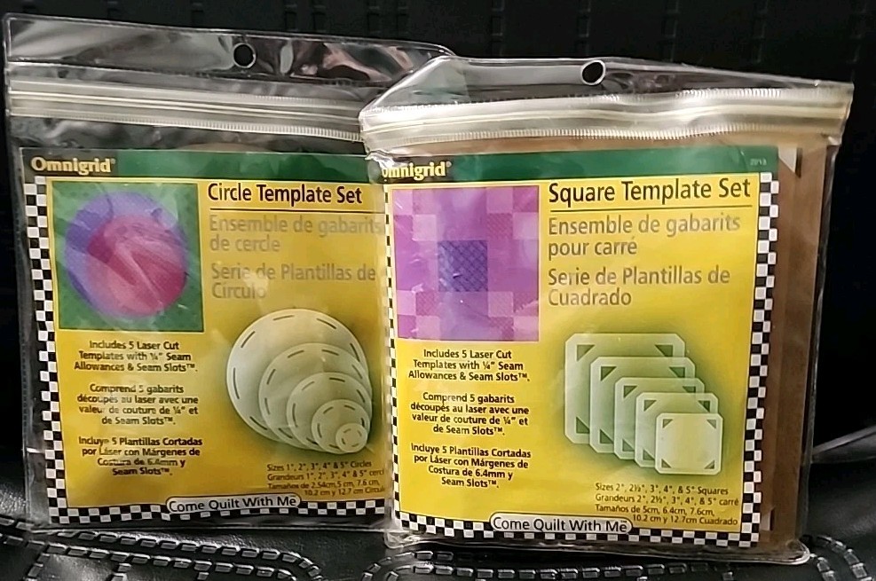 Omnigrid Template 5 Pc Sets Squares & Circles Squares 2"-5" Circles 1"-5" NOS