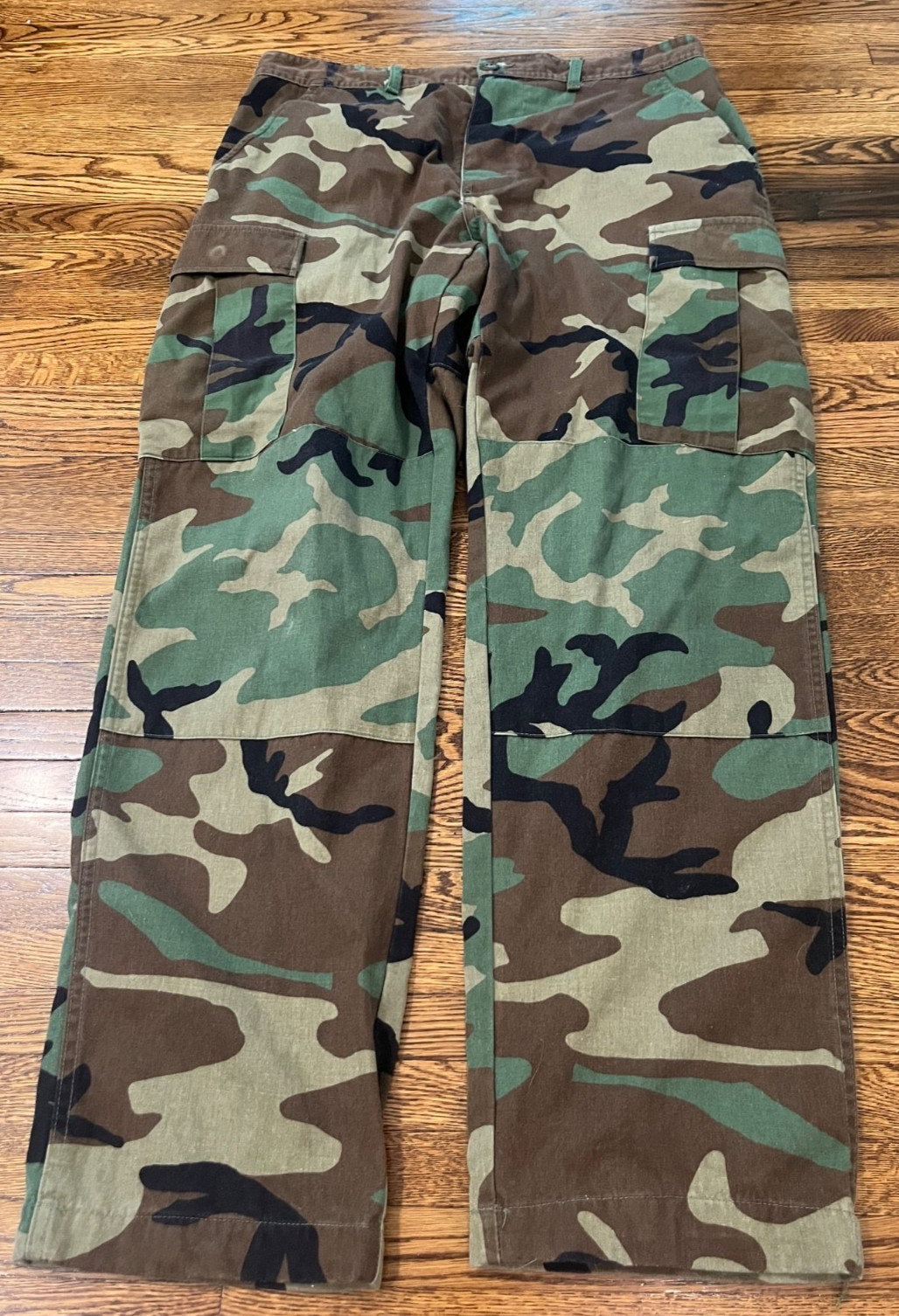 Military Pants Men Medium Regular Camoflauge Cargo Camo Woodland Combat