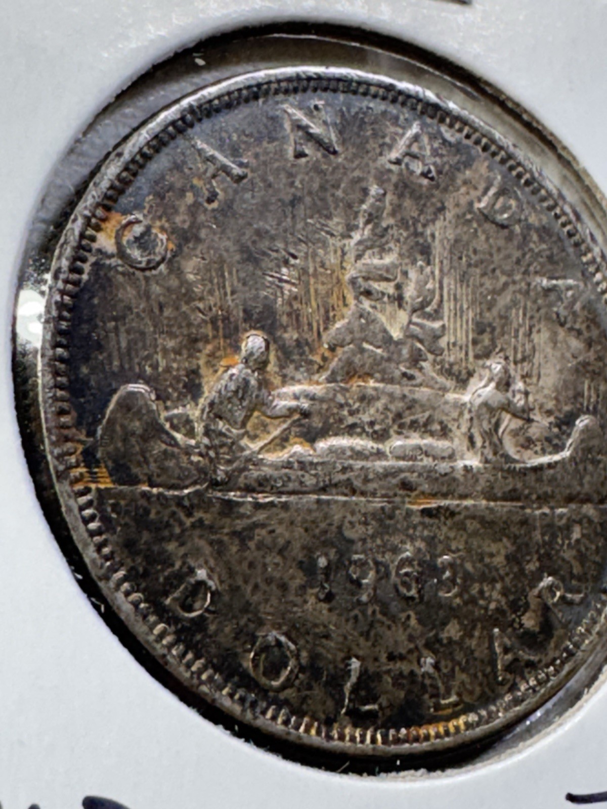 1963 Canada 1 Dollar Large Silver Coin Voyageur