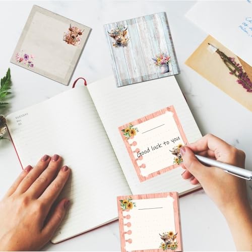 Sticky Notes Set - 9 Pack Sticky Notepad Cute Animals Sticky Highland Cow