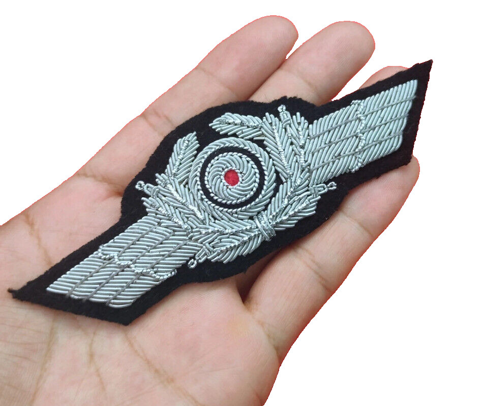 WW2 GERMAN  Pilot Wreath COCKADE METAL WIRE BADGE EMBROIDERY PATCH