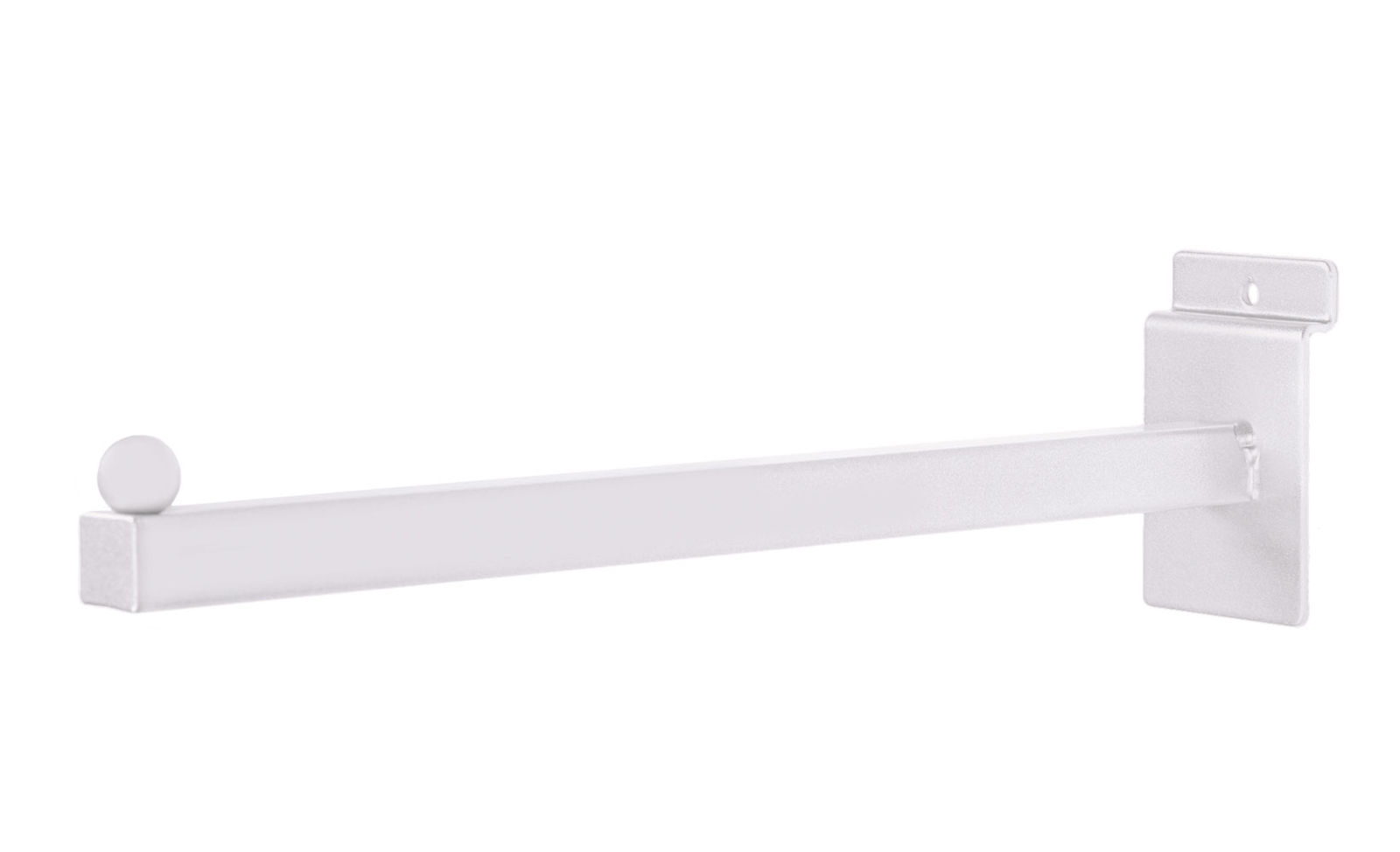 25 Straight Square 12" Long  White Faceout Slatwall Slat Grid Ball Display