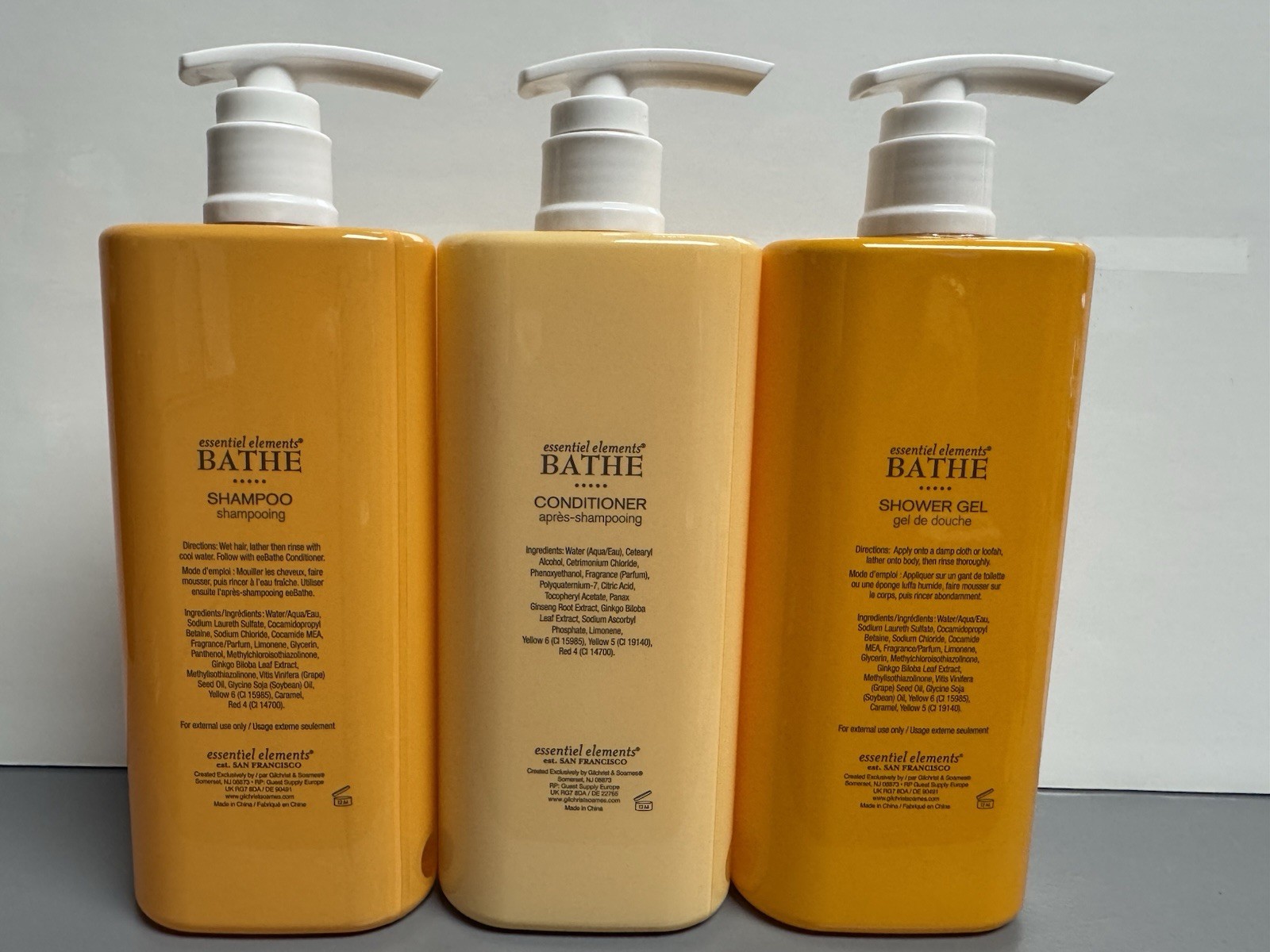 3 PACK Essentiel Elements Bathe Collection Shampoo Conditioner Body Wash 9.6oz