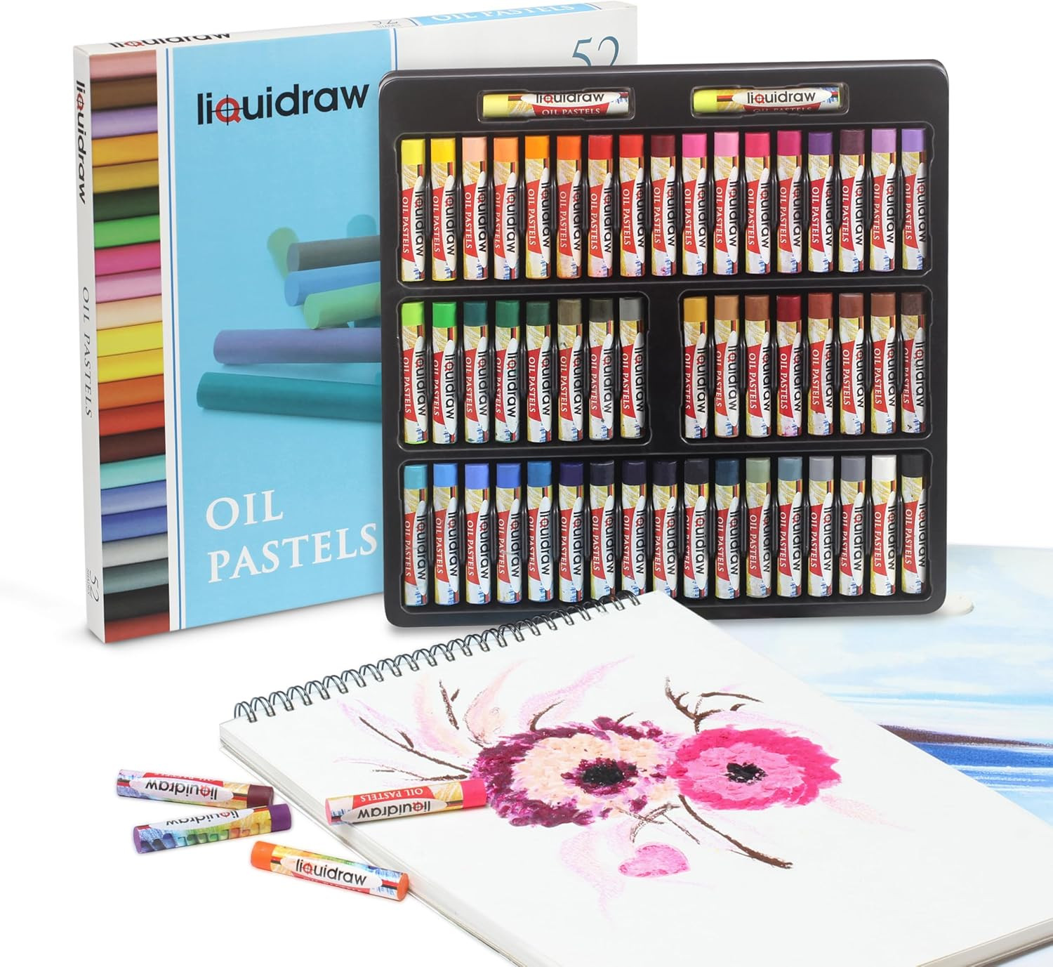 Liquidraw Oil Pastels-52 Pack | Assorted Vivid Colours | Ideal Set for Artist...