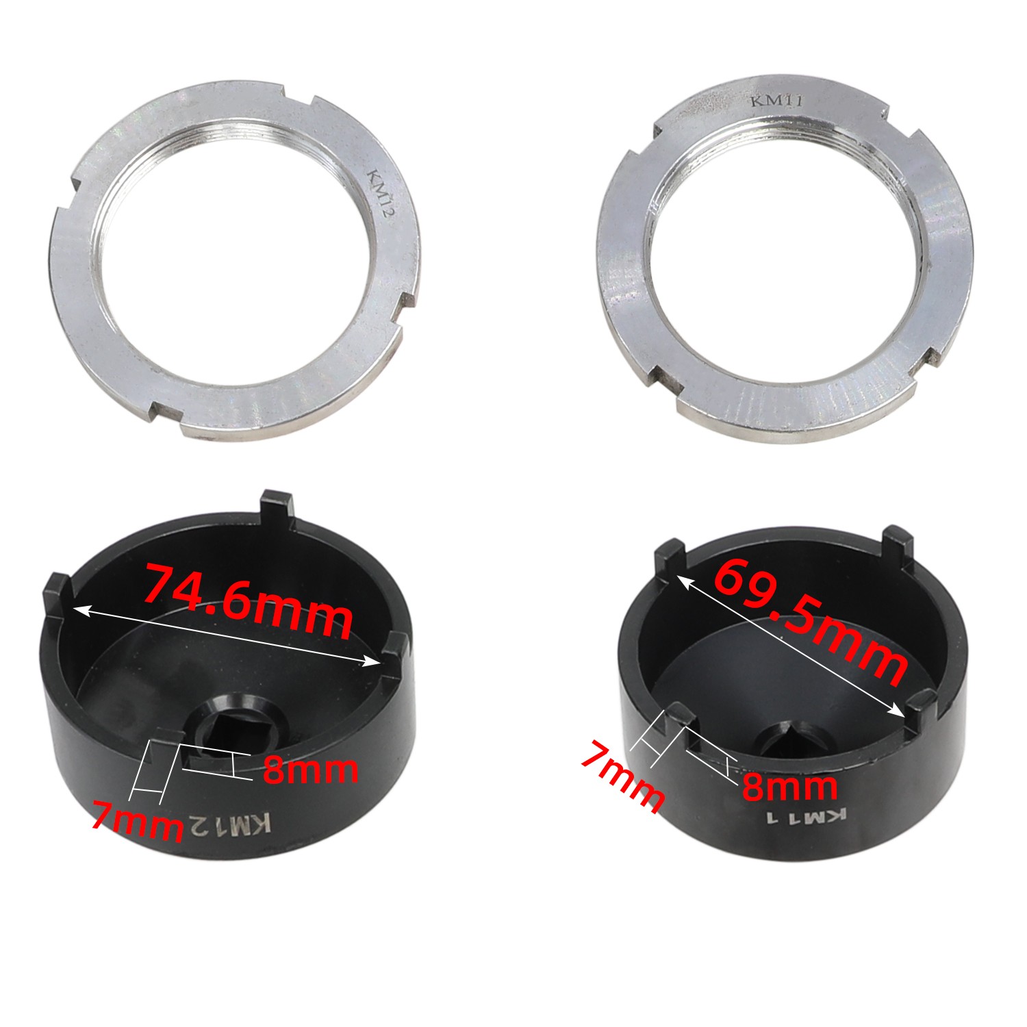 13pc Spindle Nut Socket Kit for Ball Joints Axle Locknuts KM Groove Nuts