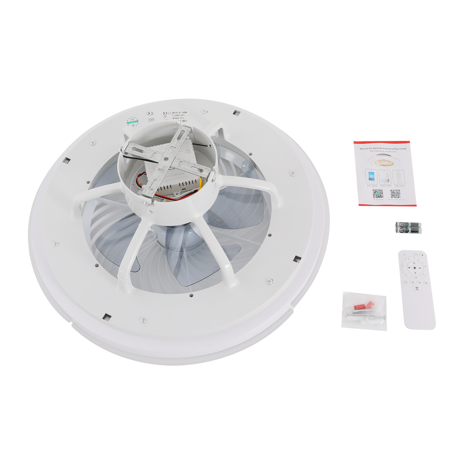 20" Modern Ceiling Fan with LED Light Chandelier Flush Mount Lamp Remote Control