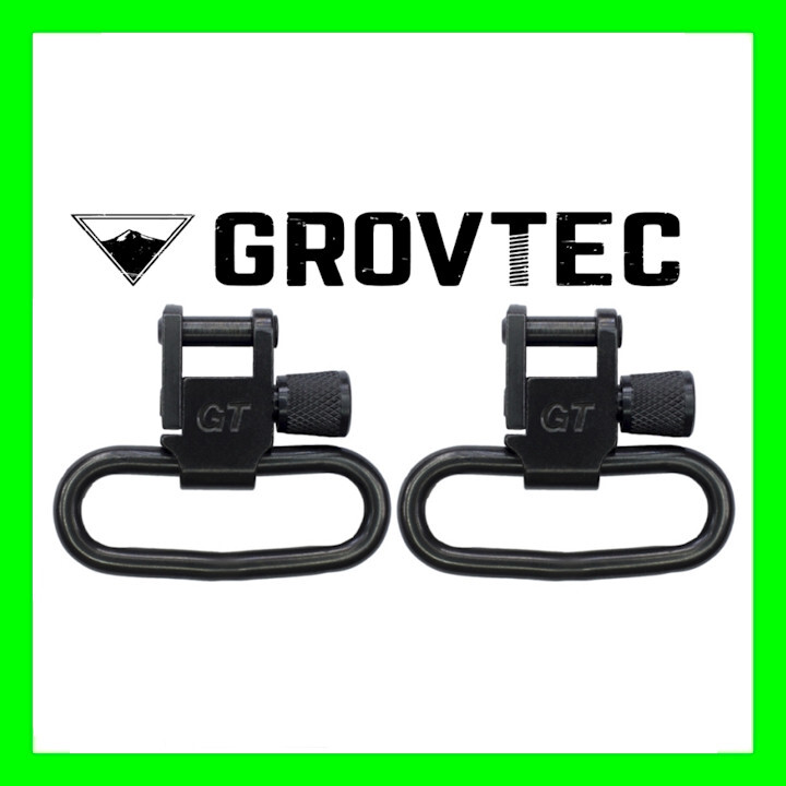 1.25" Loop Locking Rifle Swivel Pair Set Black Oxide by GrovTec GTSW02