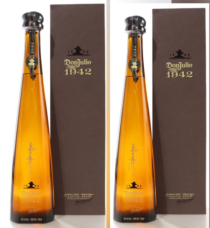 Lot Of 2 / Collectible Don Julio 1942 Tequila Añejo 750ml. EMPTY BOTTLE & BOX