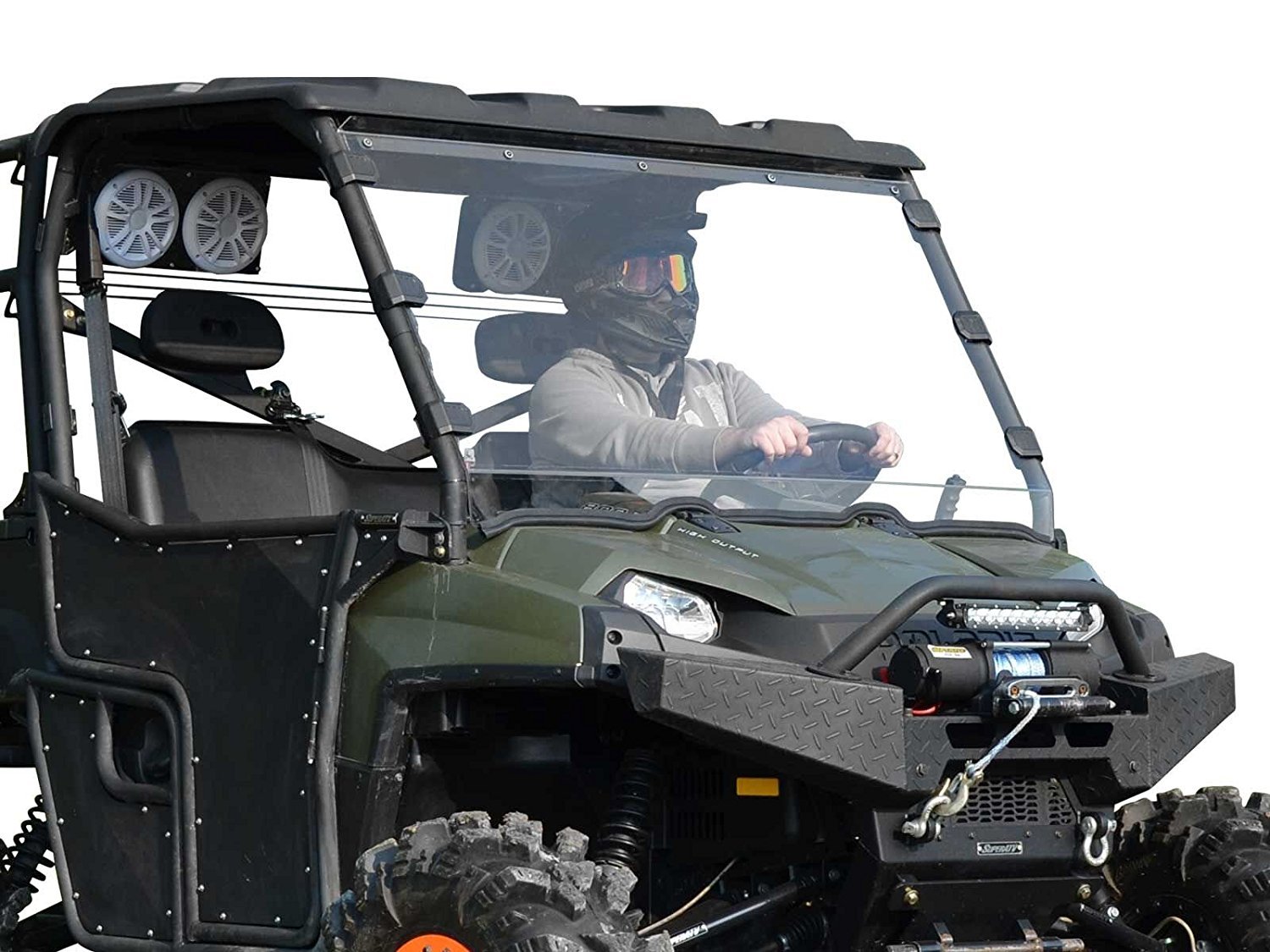 SuperATV Full Windshield for Polaris Ranger Full Size 570 (2016+) - Clear