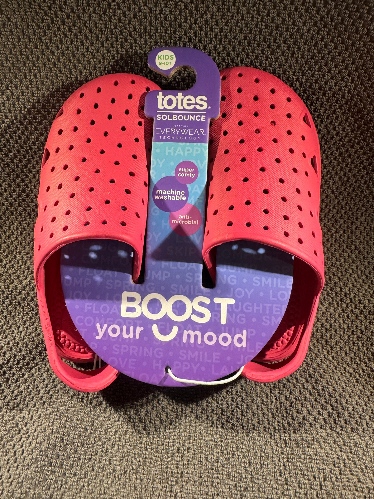 NEW Totes SolBounce Pink Washable Clog Sandal Shoe Unisex Size Kids Size 9-10T