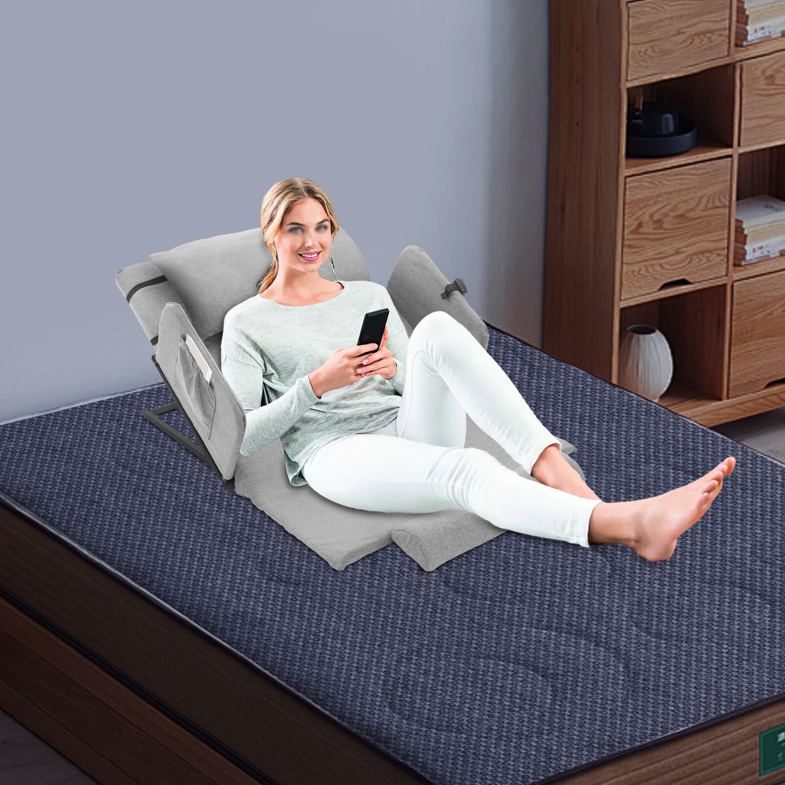 2-80° Electric Lifting Bed Backrest Adjustable Back Rest Bed Sitting Backrest