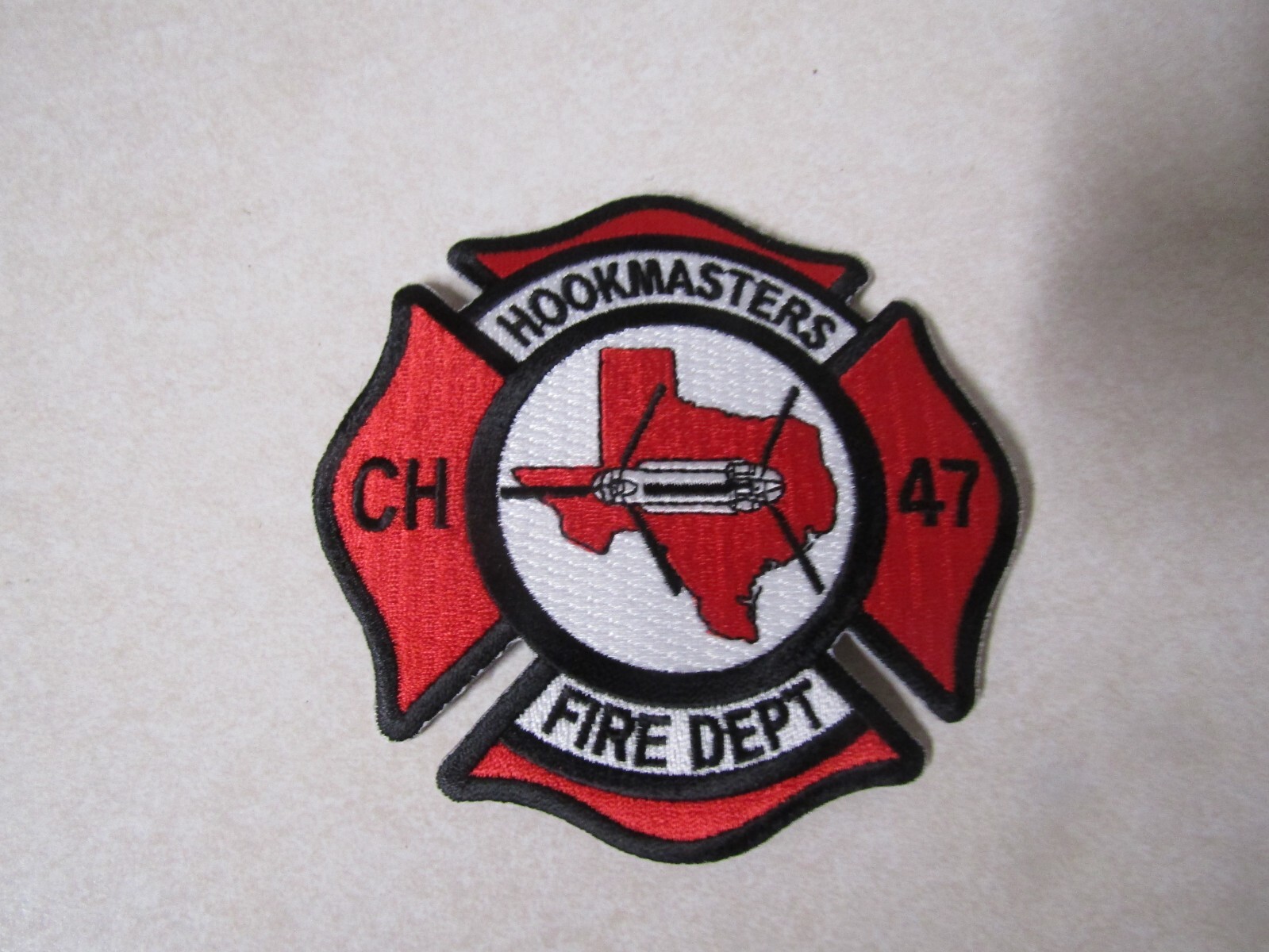 MILITARY PATCH SEW ON CH 47 CHINOOK HELECOPTER HOOKMASTERS FIRE DEPARTMENT