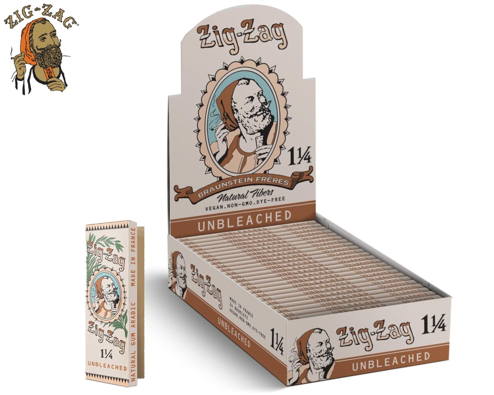 ZIG-ZAG Rolling Papers 1¼ Unbleached - Vintage [Limited Edition] (24-Pack)