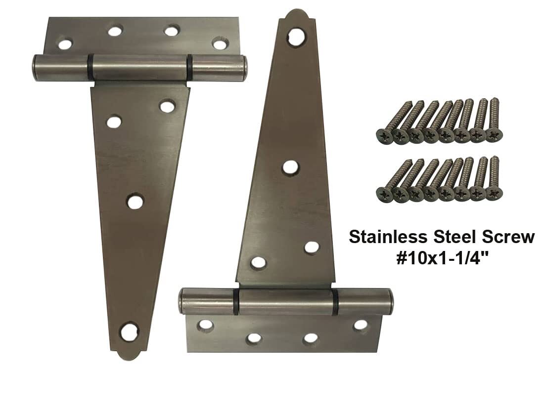 Stainless Steel Extra Heavy Tee Hinge 6" x 2.5mm with Stainless Screws & Hing...