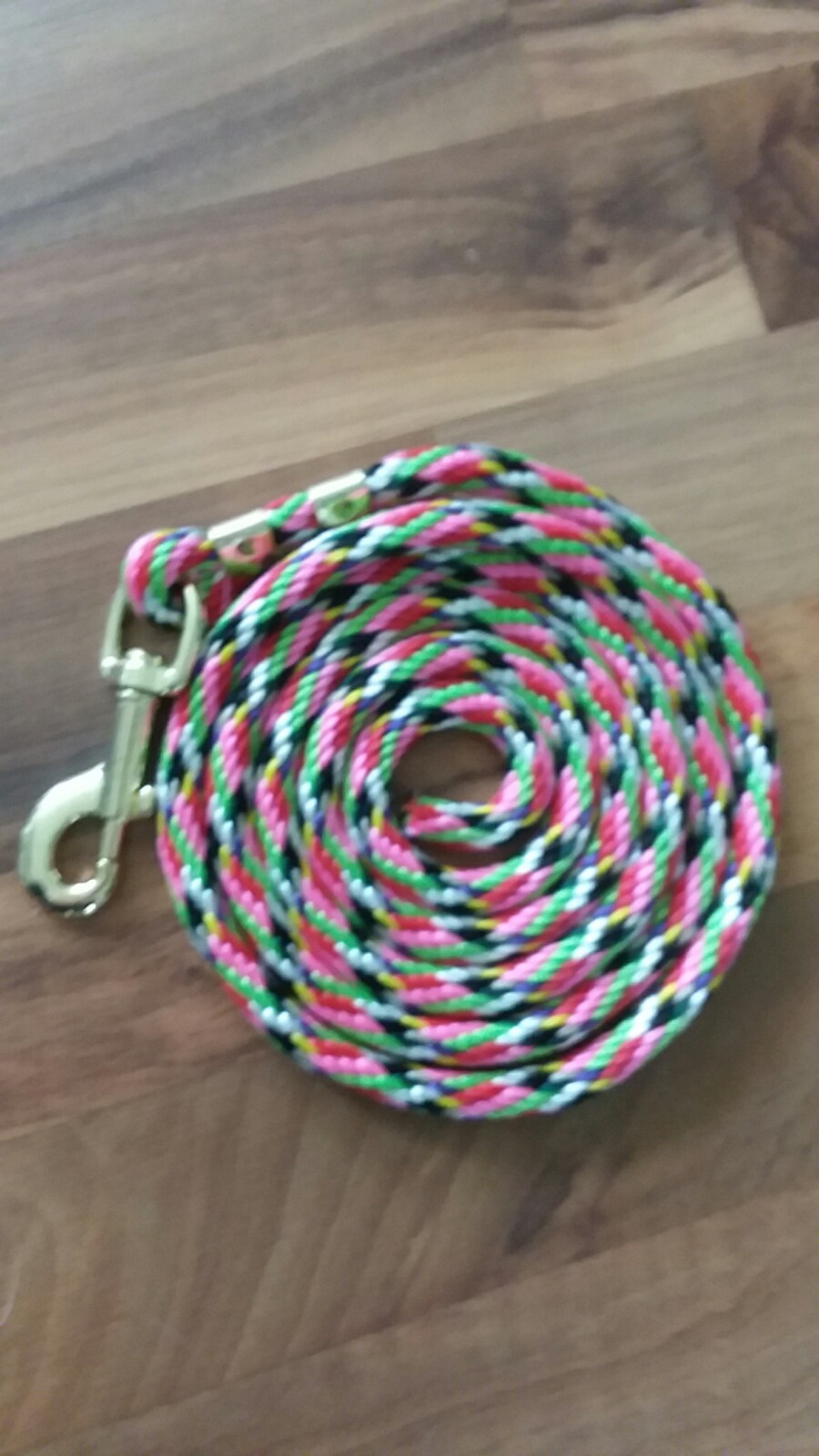 Nylon Poly Miniature Horse or Pony Lead Rope USA Made-green/multi