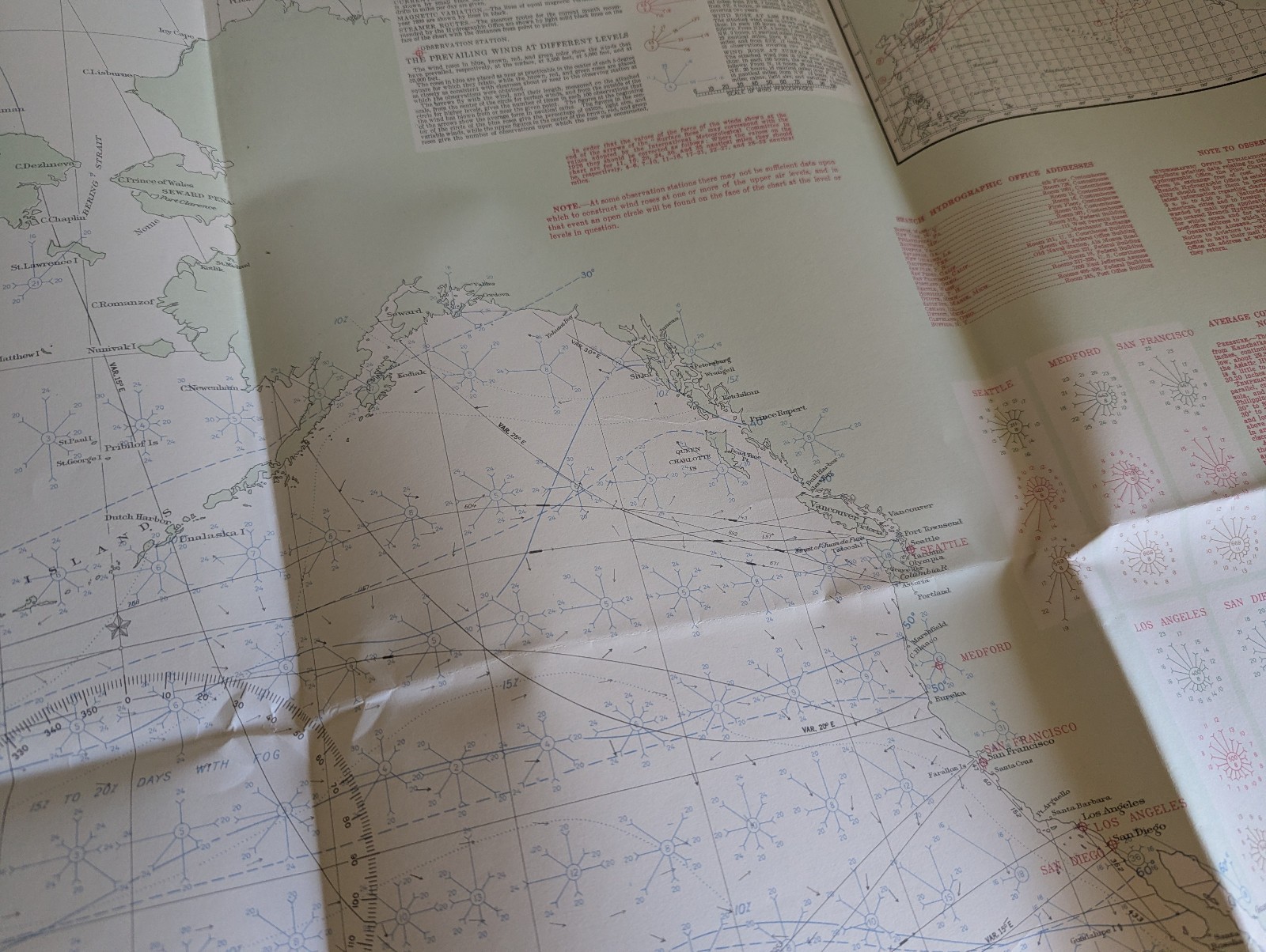 Pilot Chart Upper Air - North Pacific Ocean March 1935 Interwar No.1401a