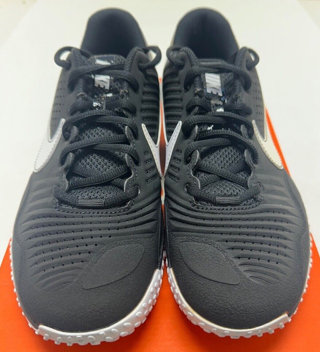 NIKE Men's Alpha Huarache Varsity 3 Turf Blk/Wht CK6208 003 New W/ Box Free Ship