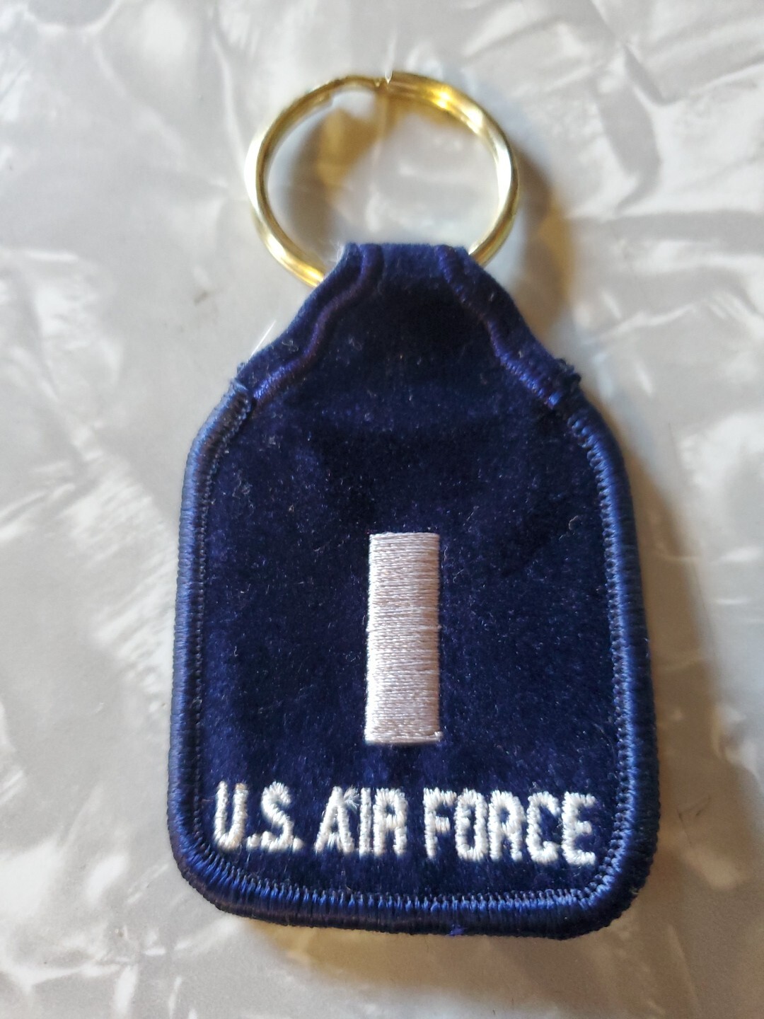 US Air Force 2nd Lieutenant O-1 Rank Embroidered Keychain