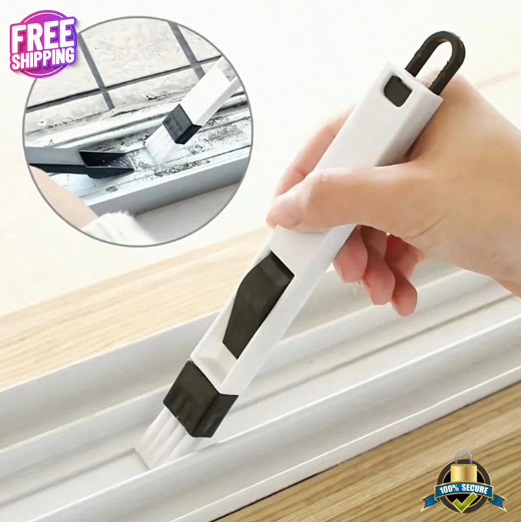 1 pc Window Slot & Keyboard Gap Cleaning Brush with Dustpan Tool