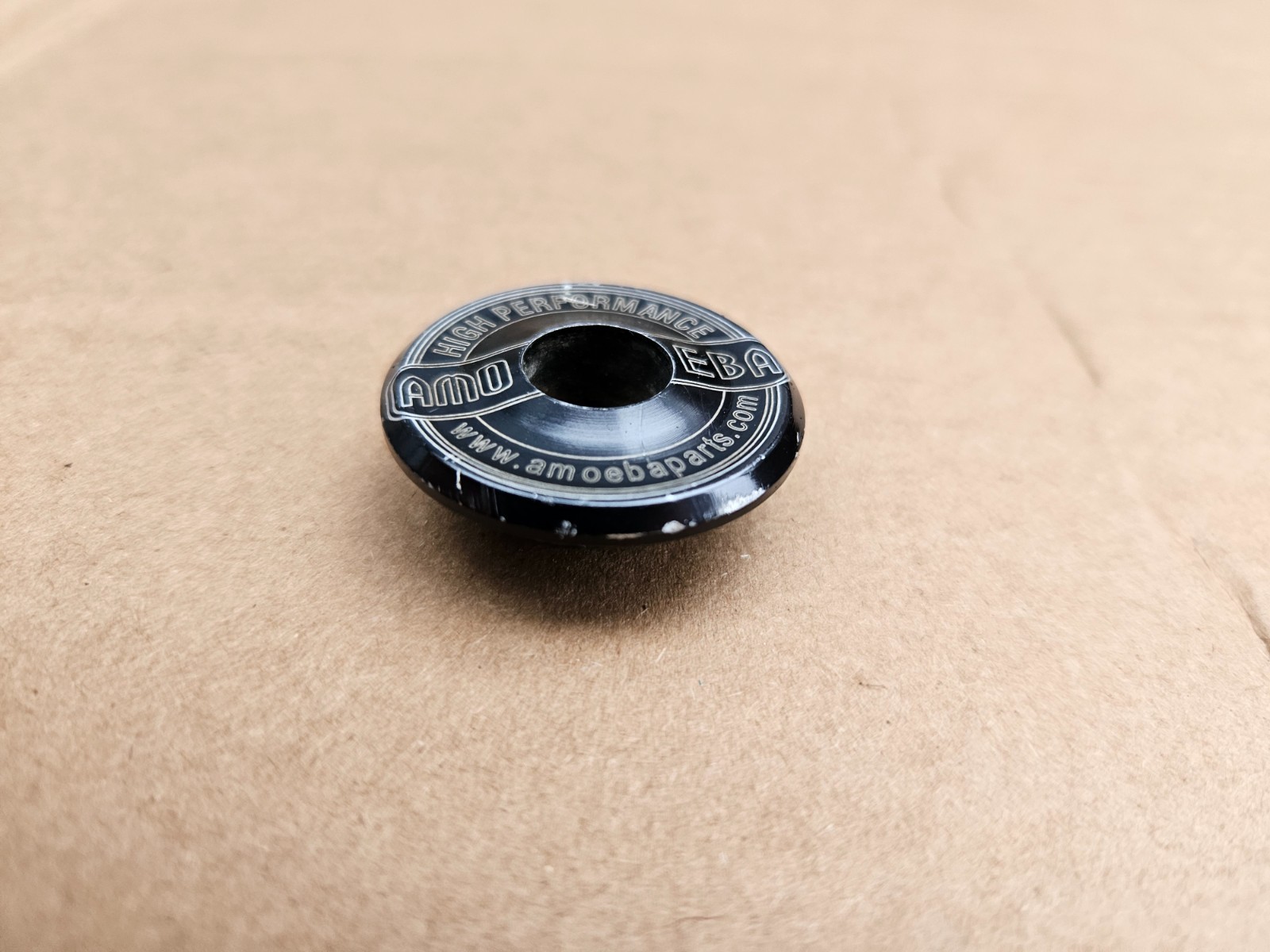 Vintage 90s Amoeba High Performance 1-1/8" Threadless Headset Top Cap Black