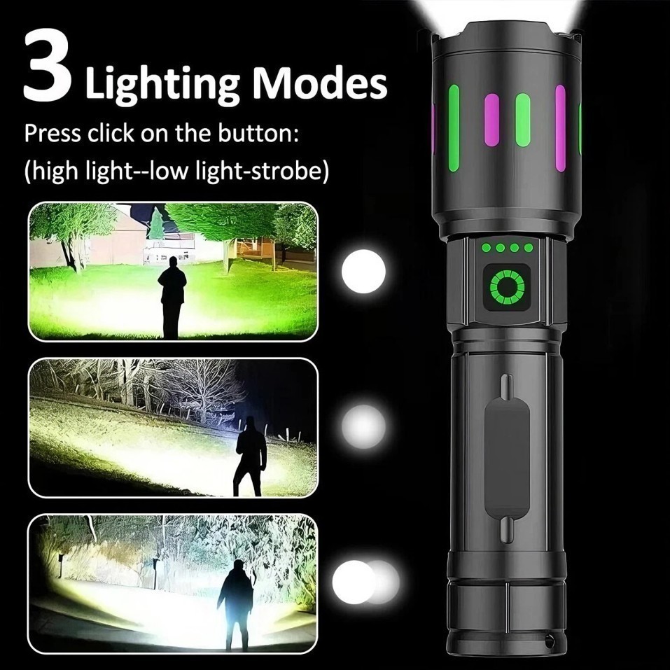 350000000 Lumen Super Bright LED Tactical Flashlight Rechargeable Work Light**-*