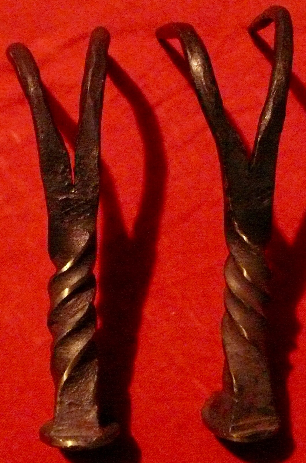 hand forged railroad spike garden rakes