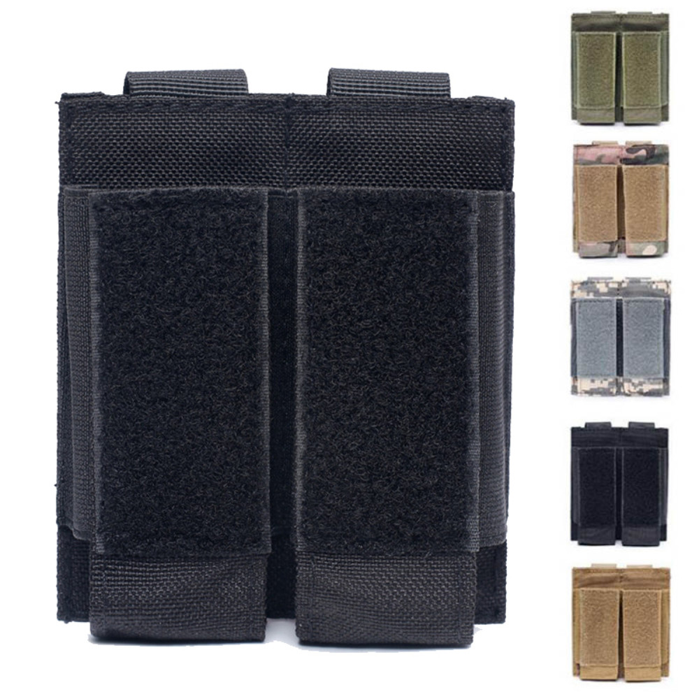 Tactical Pistol Magazine Pouches Molle Double Mag Pouch Airsoft Glock Gun Bag