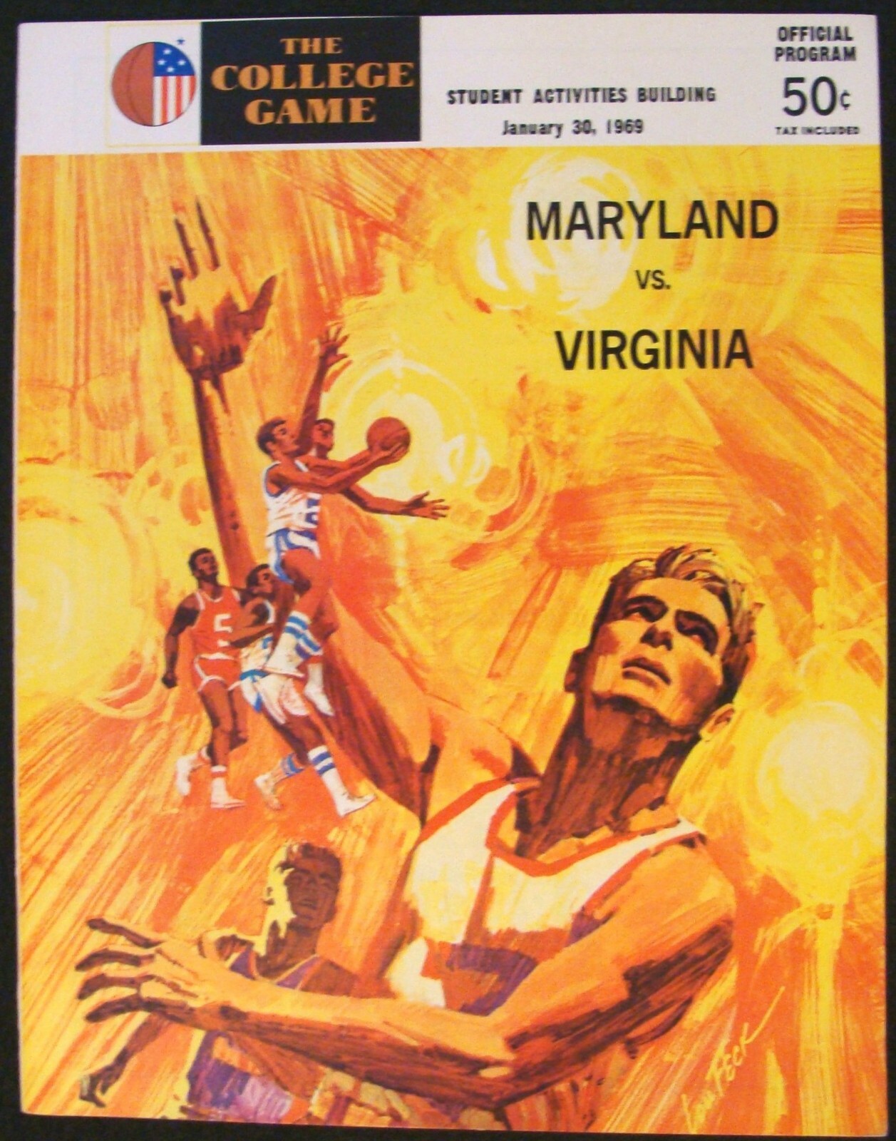 JAN 30, 1969 MARYLAND TERPS V. VIRGINIA BASKETBALL PROGRAM @ COLE FIELD HOUSE