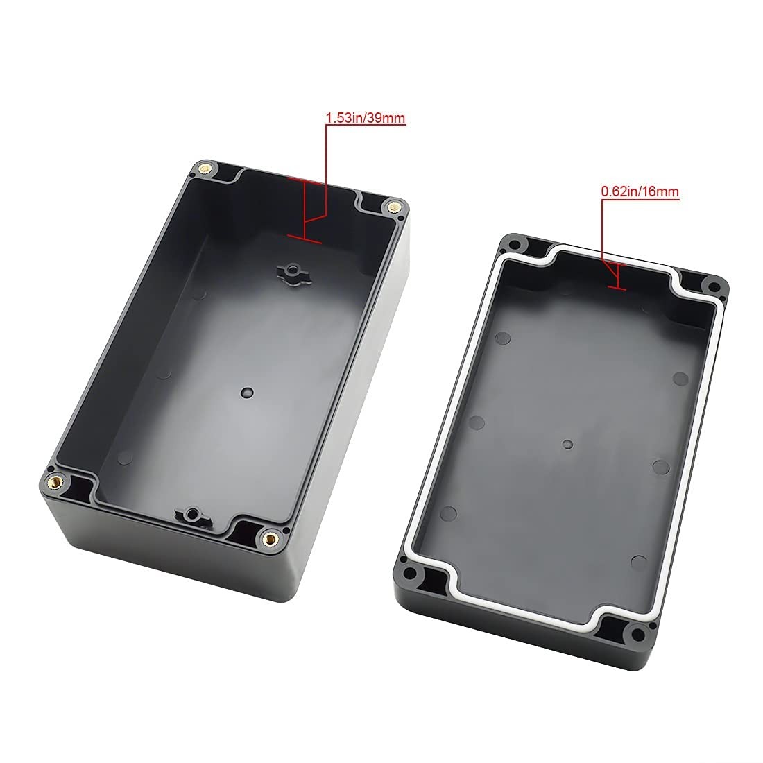 LeMotech Project Box ABS Plastic Junction 6.2" x 3.5" x 2.4", Black (1 pack)