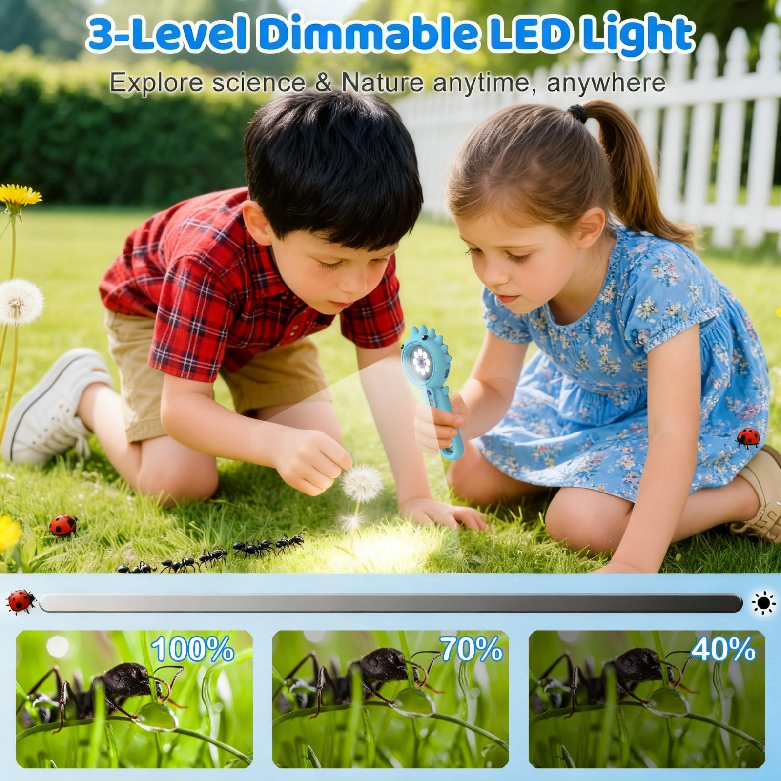 Portable Microscope for Kids & Toddlers, Mini Pocket Handheld Microscope with...