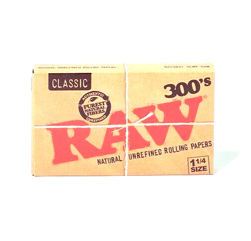 Raw 1 1/4 Rolling Papers Classic Unrefined 300 LVS/PK 300's *USA SHIPPED*