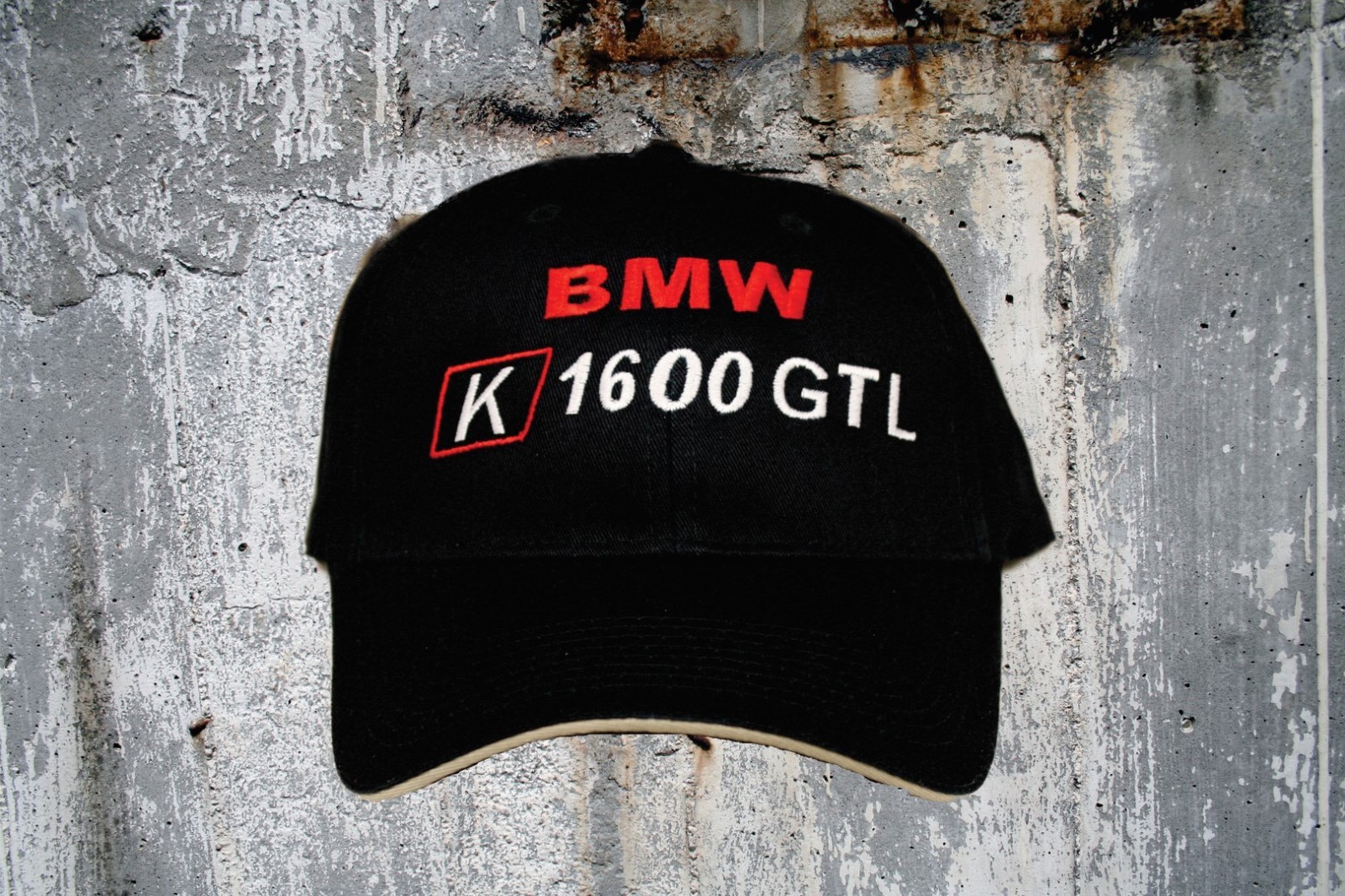 BMW K1600 GTL Cap/Hat...Sandwich Bill Black and Khaki  CP85