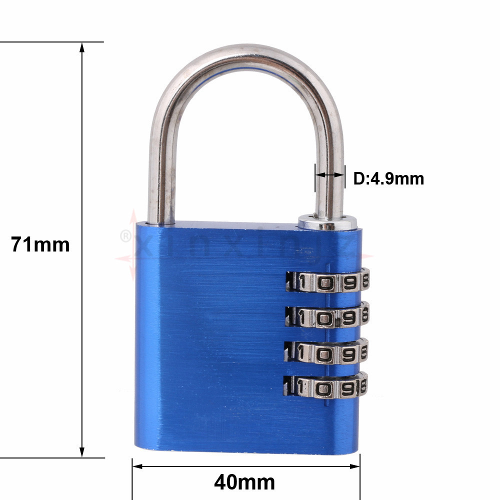 Resettable Combination 4 Digit Number Lock Password Blue