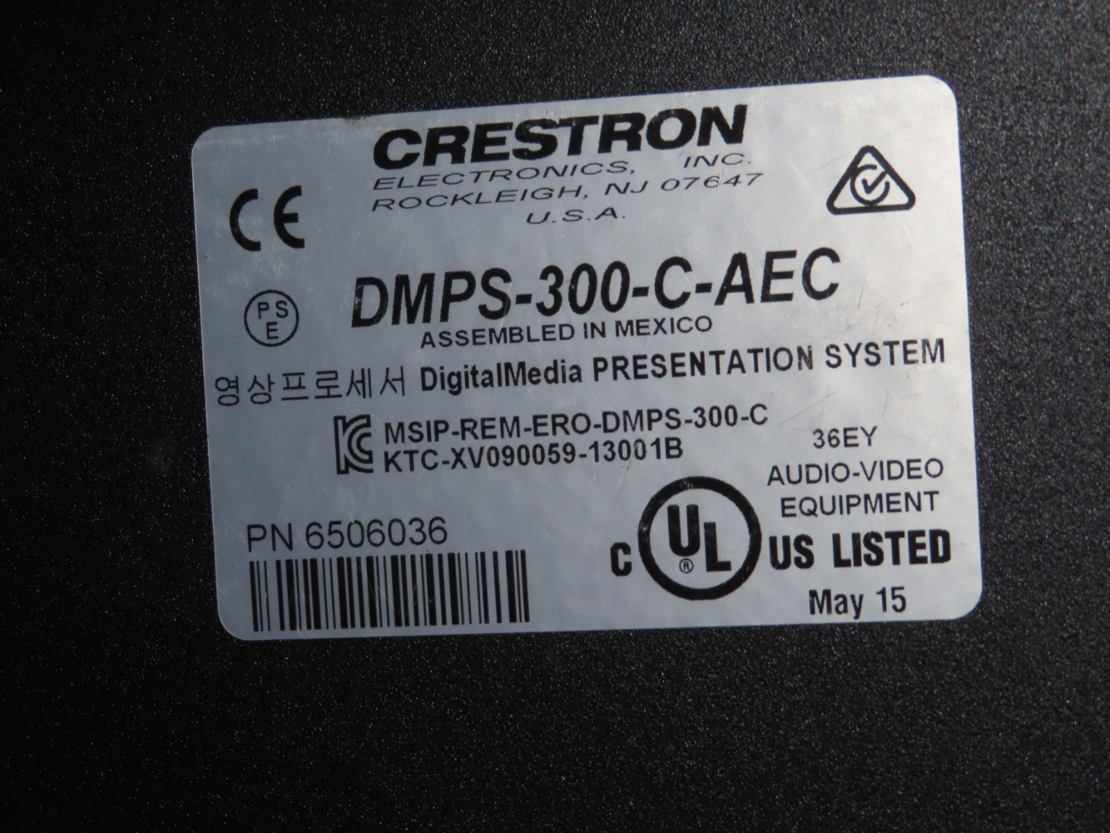 Crestron DMPS-300-C-AEC DigitalMedia Presentation System 6506036