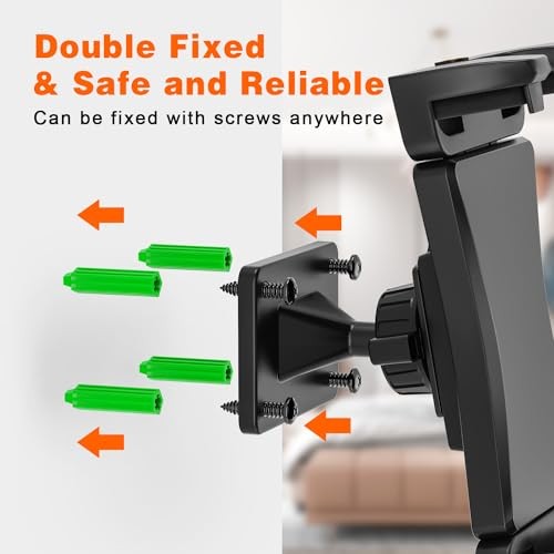 Tablet Wall Mount, 360° Rotation Tablet Holder Stand, Sturdy Metal Base,