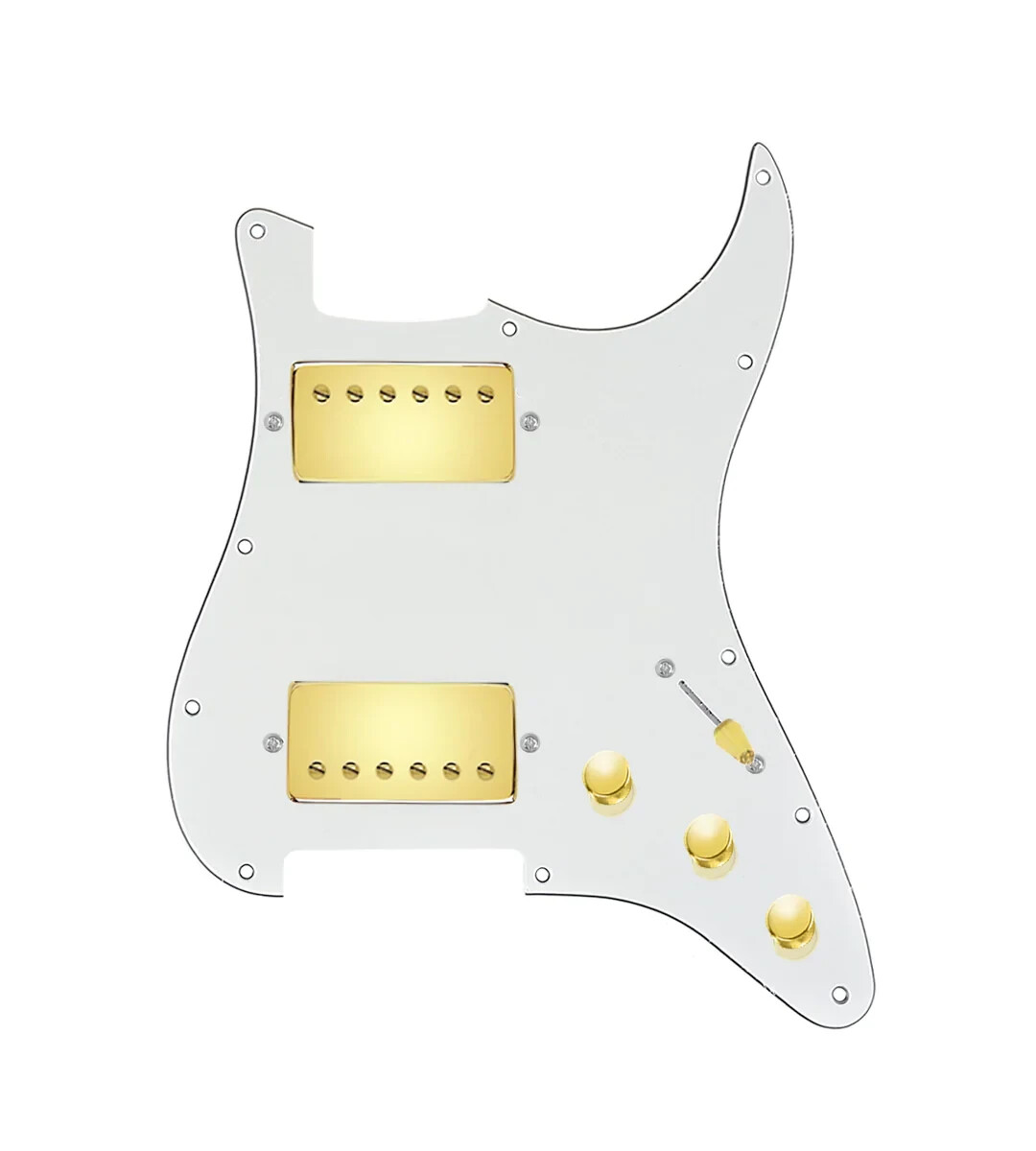 920D Hot Heavy HH Strat 5Way Parchment/Gold Loaded Pickguard Roughneck Humbucker