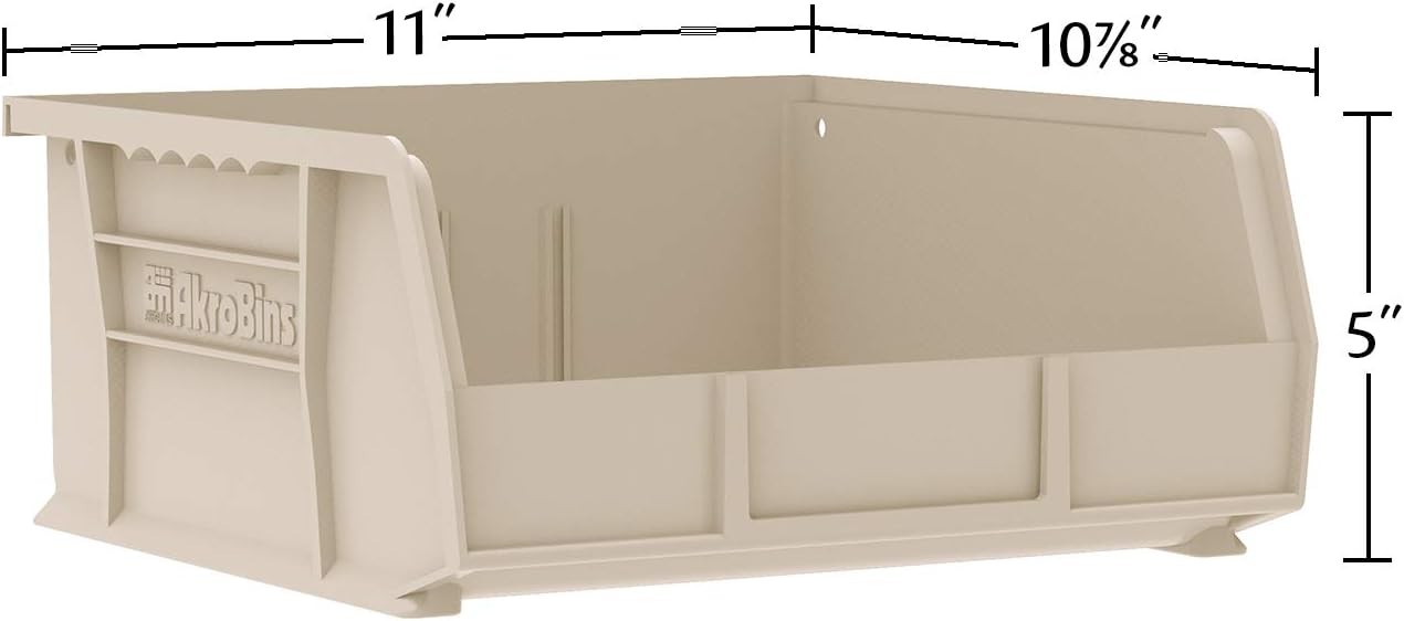 30235 Akrobins Plastic Storage Bins, Space-Saving Stackable Bins for Garage, Pan