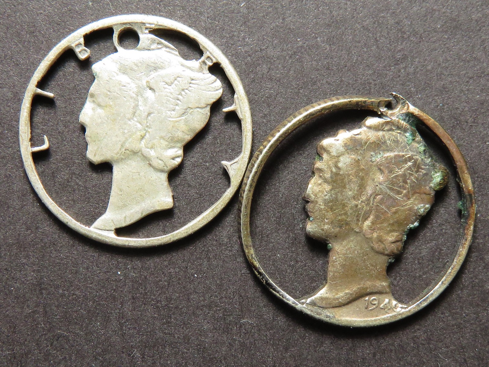 Mercury Dime Cutouts for Jewelry