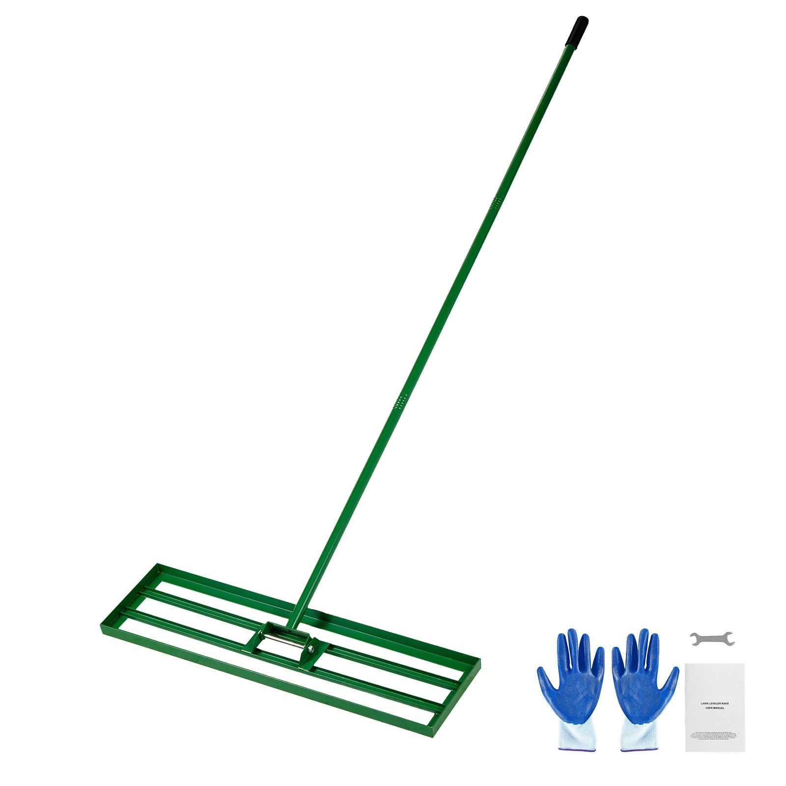 Yard Leveling Rake 36x10in Steel Ground Plate, 78in Handle