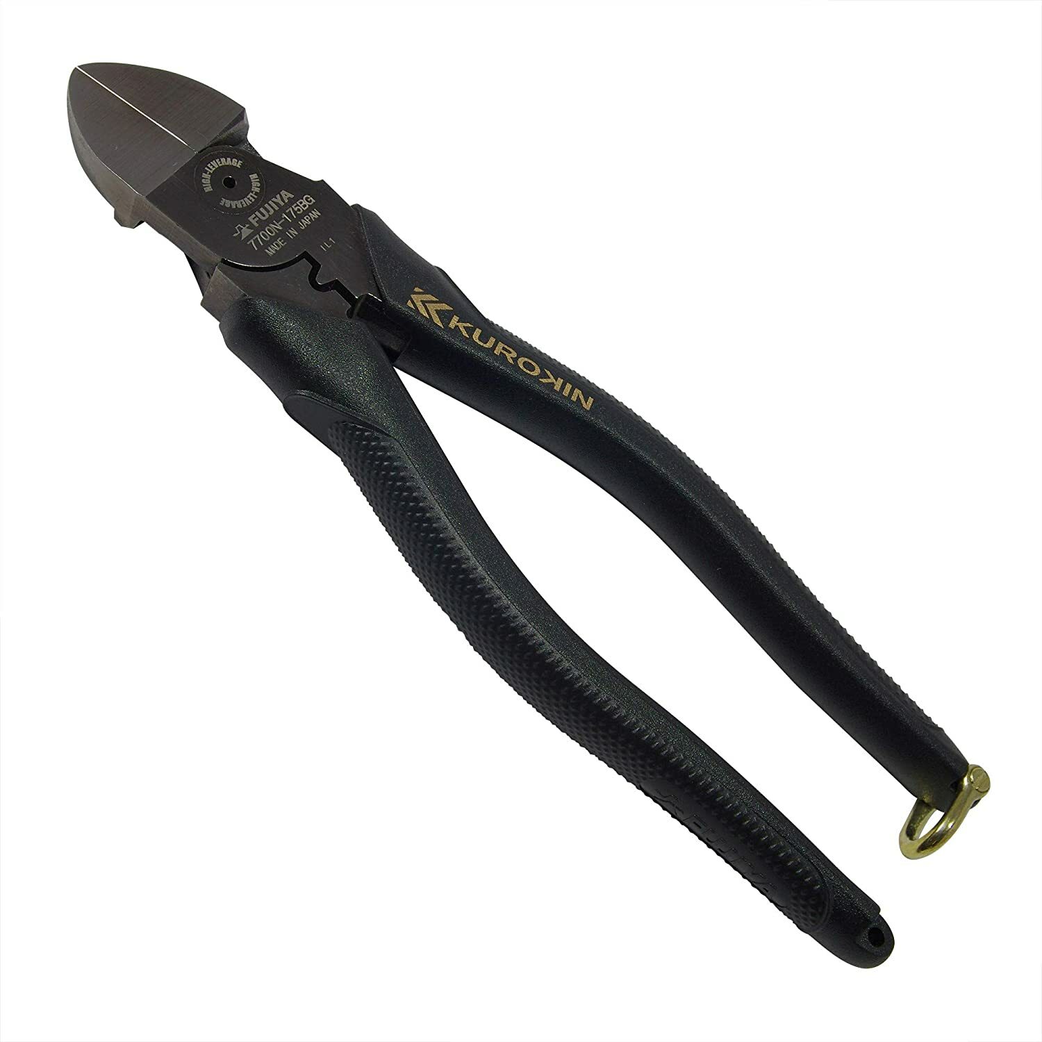 Fujiya Denko master eccentricity thin blade nipper 7700N-175BG 175mm black