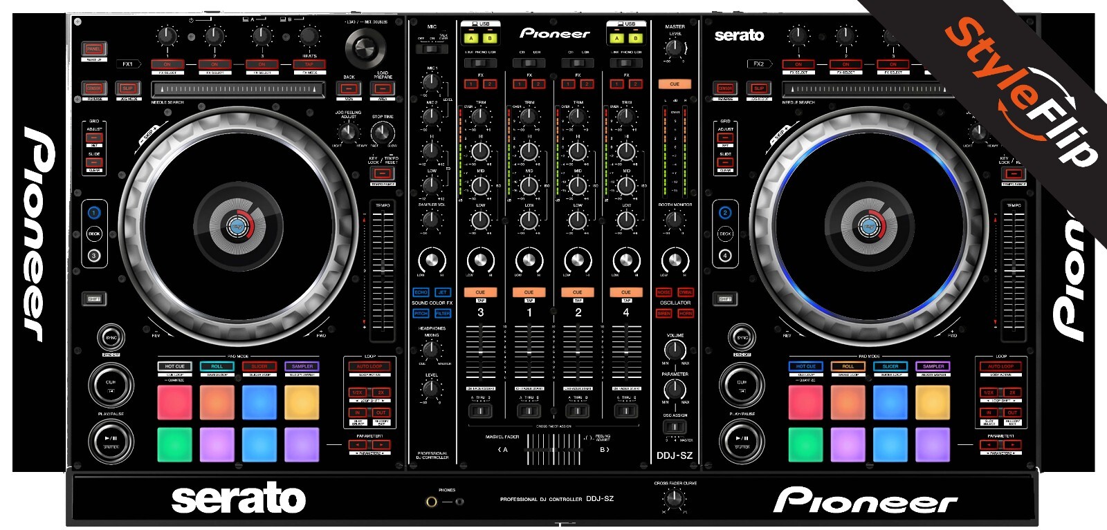 Pioneer DDJ-SZ Skin | Black | Protective Decal | StyleFlip Skins