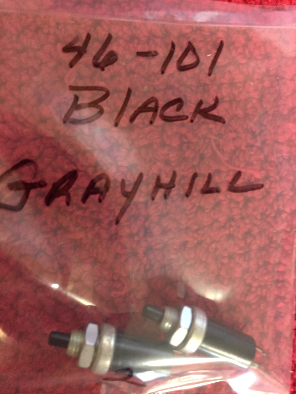 46-101  GRAYHILL black		 SWITCH PUSH SPDT 0.25A 115V  2 pcs  NOS