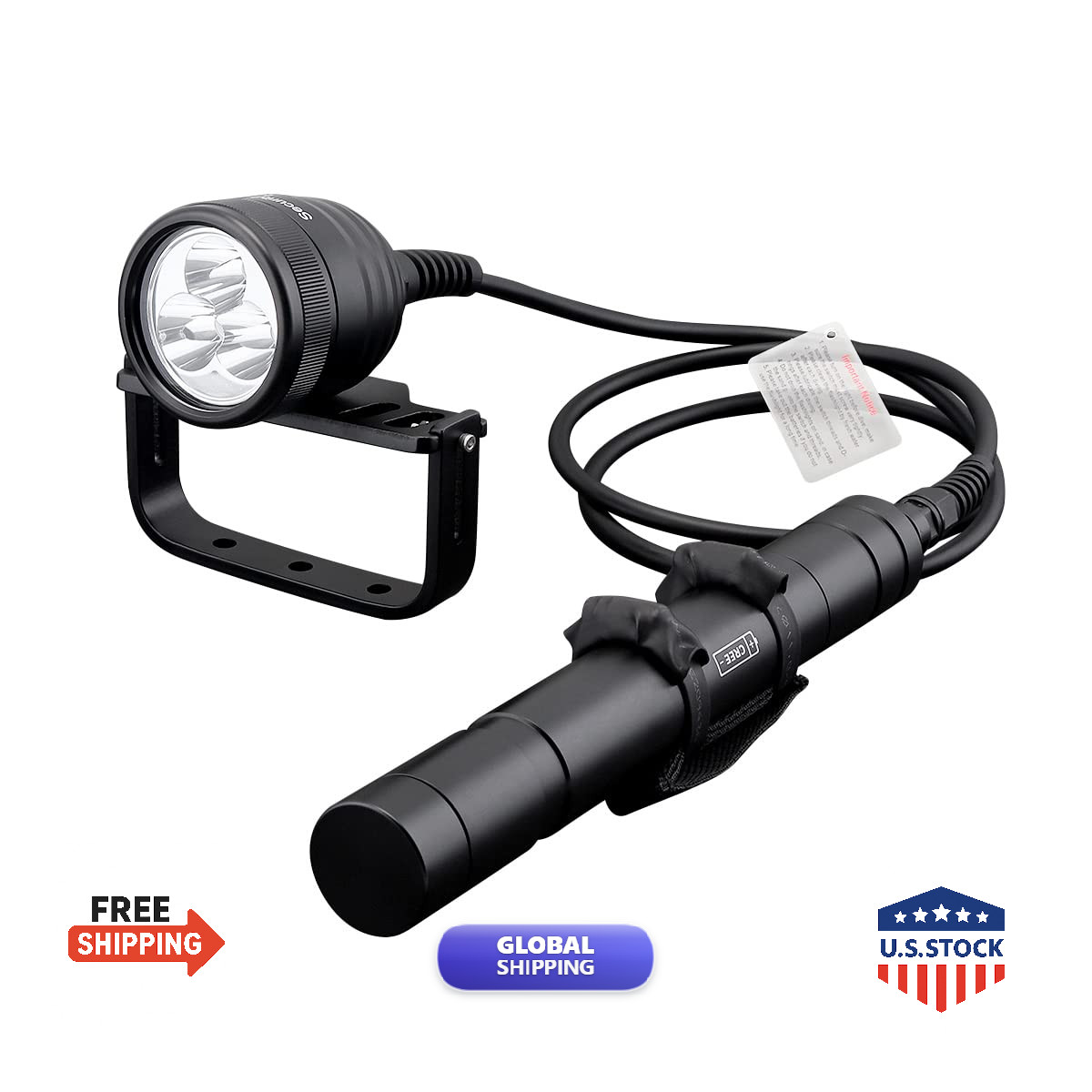 Securitying Df05 3000Lm Primary Canister Dive Light 3 Leds Scuba Diving